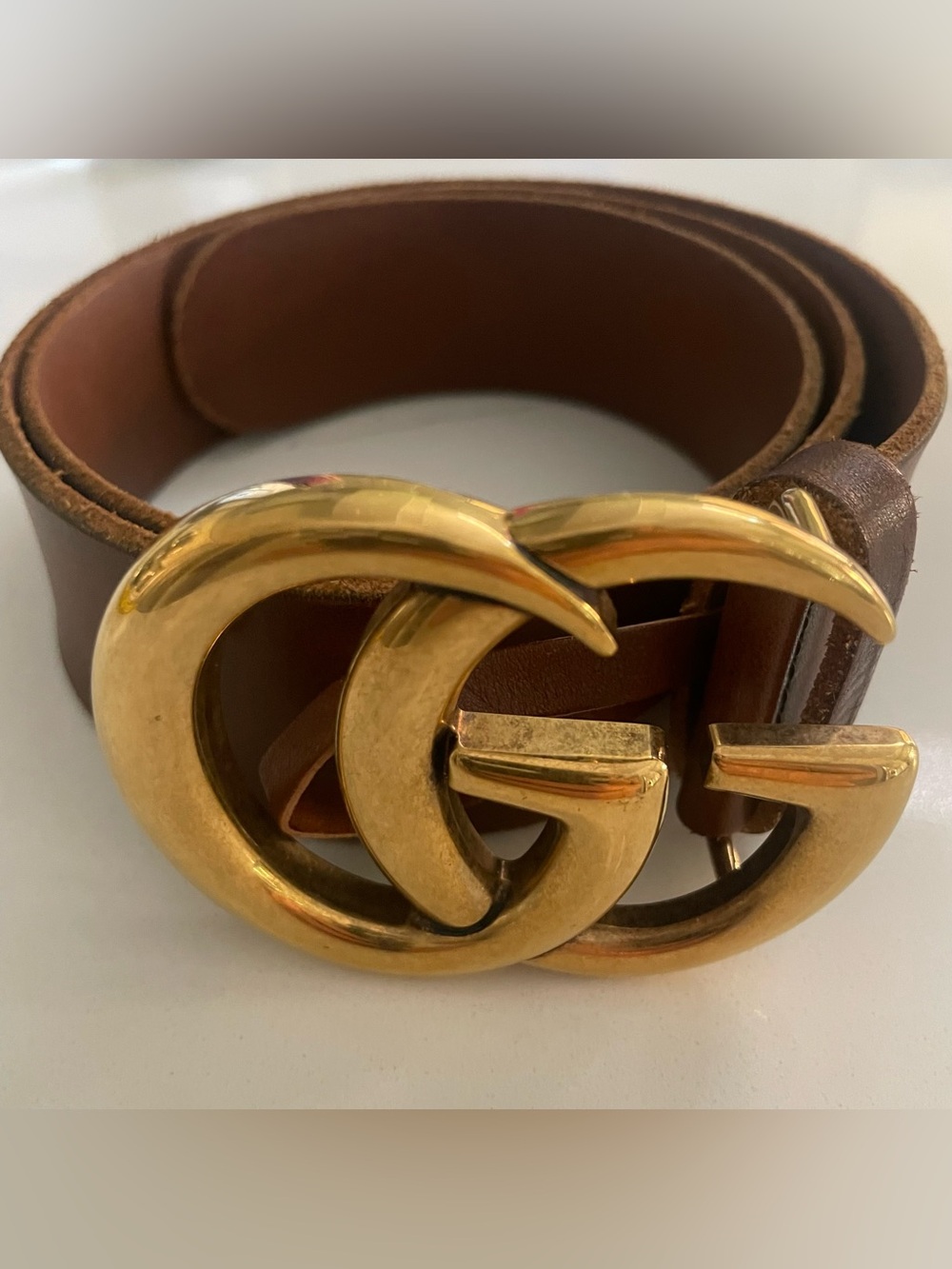 Gucci Marmot gold and brown belt - Picture 5 of 9